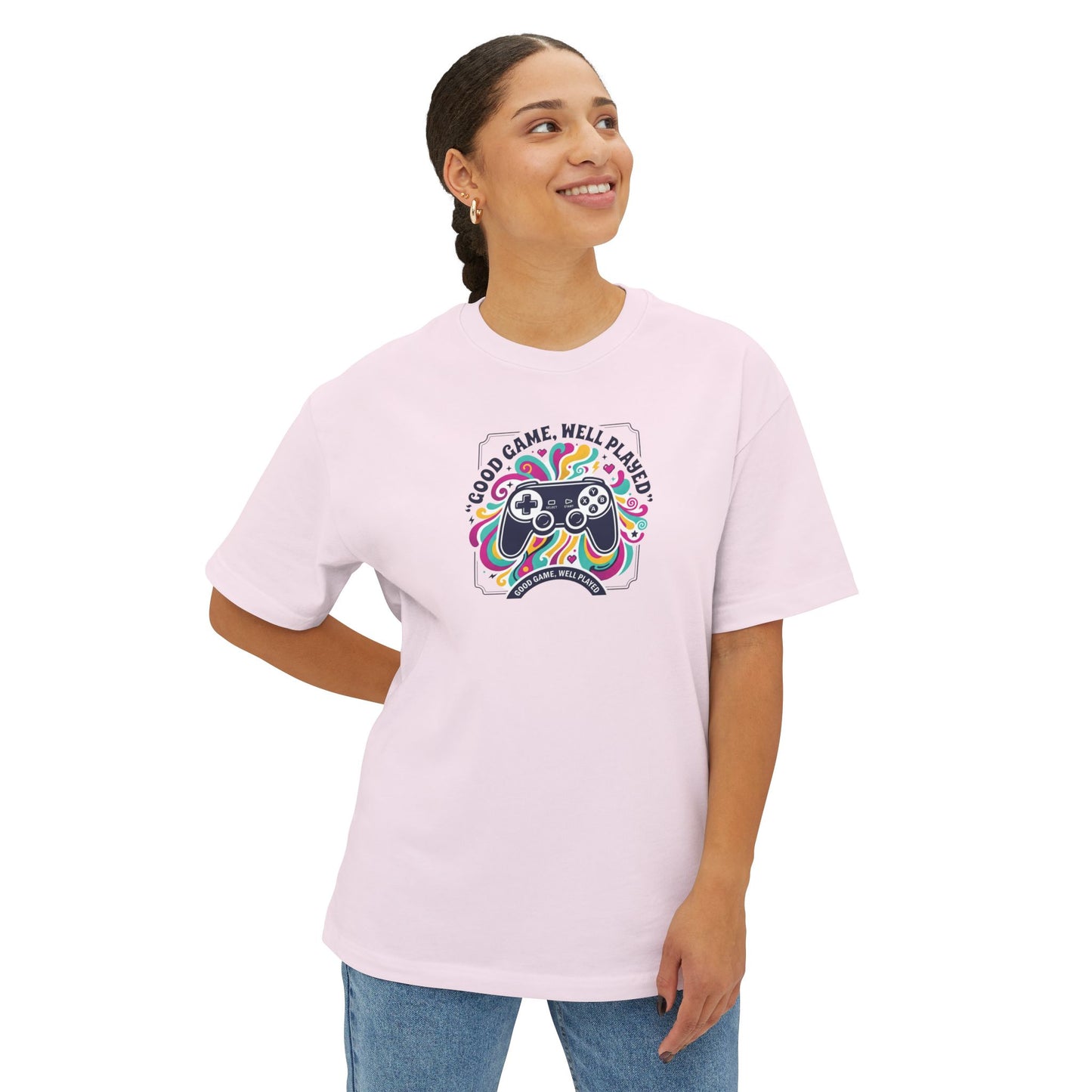 GOOD GAME WELL PLAYED TEE. Unisex Oversized Boxy Tee