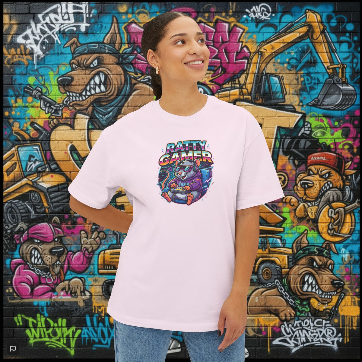 RATTY GAMER. Unisex Oversized Boxy Tee