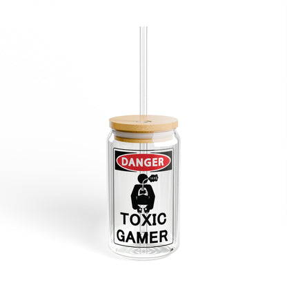 TOXIC GAMER !@#$. Sipper Glass, 16oz