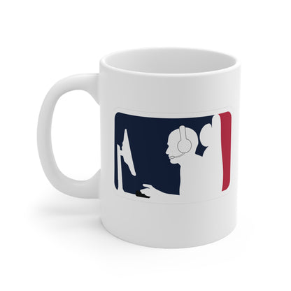 MAJOR LEAGUE GAMER (PC). White Ceramic Mug, 11oz