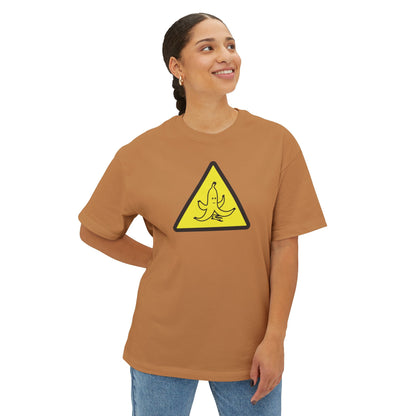 CAUTION BANANA PEEL. Unisex Oversized Boxy Tee