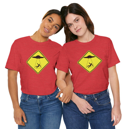 CAUTION UFO! Unisex Jersey Short Sleeve Tee