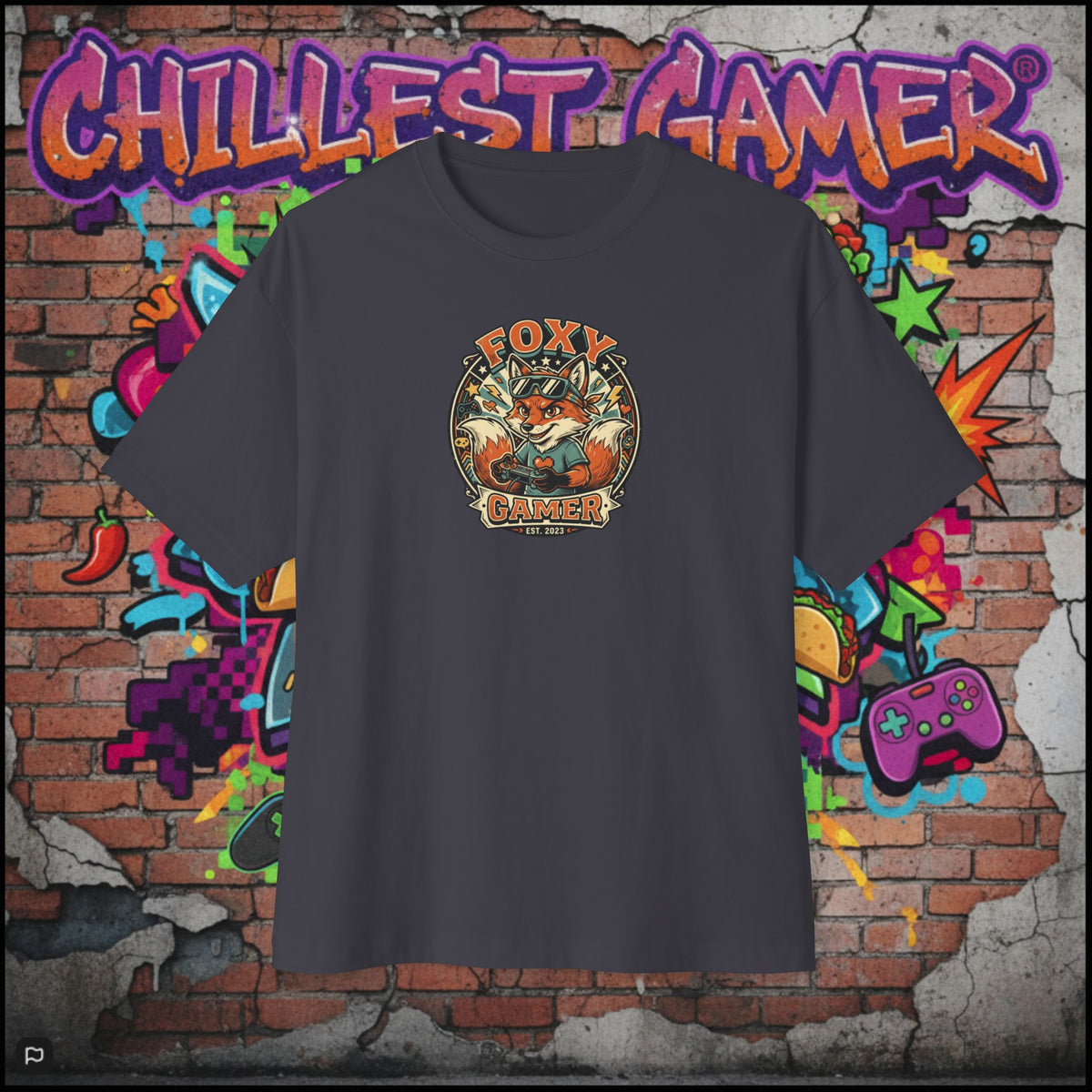 FOXY GAMER. Unisex Oversized Boxy Tee