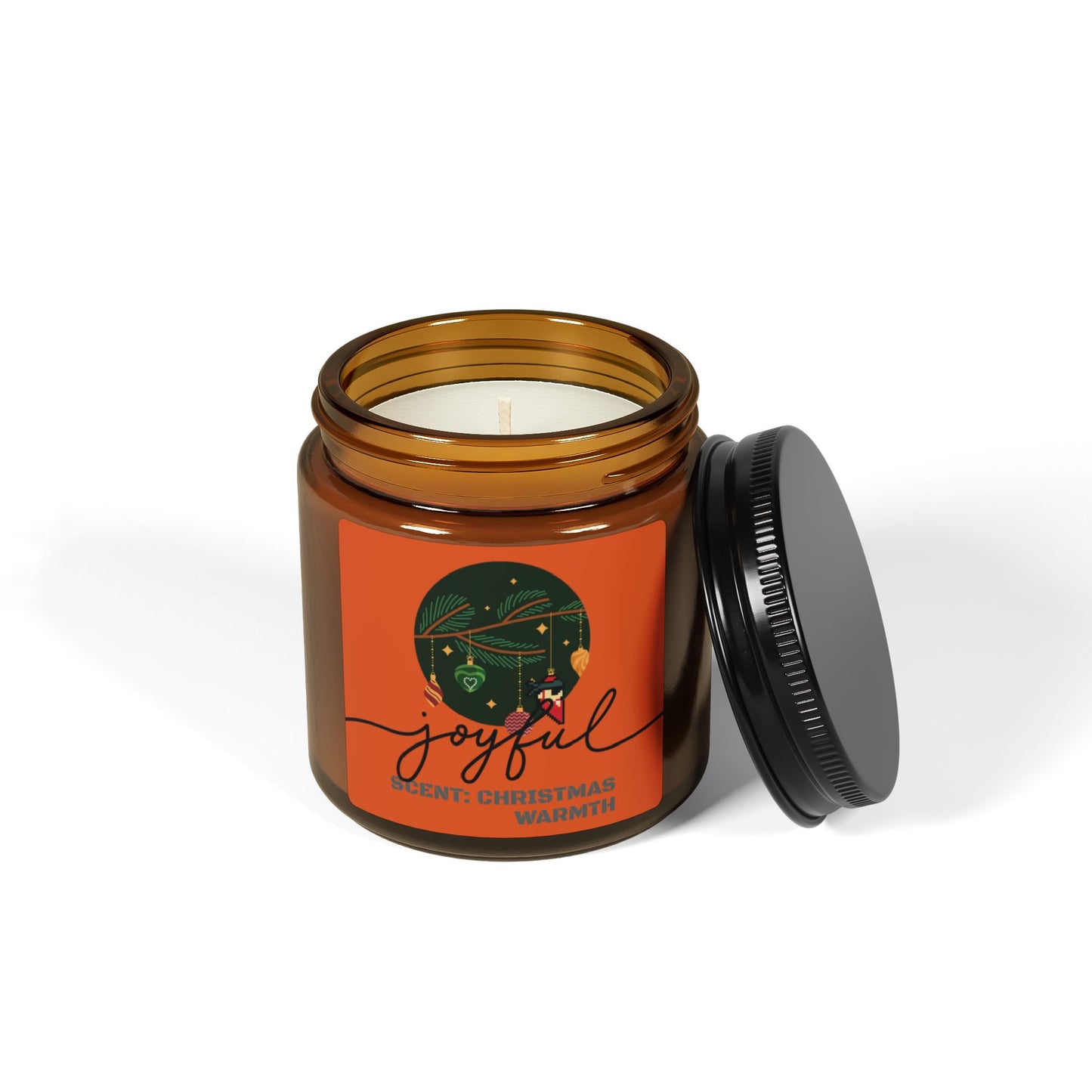 CHRISTMAS WARMTH. Scented Soy Candle (Multi-Size, Amber Jar)