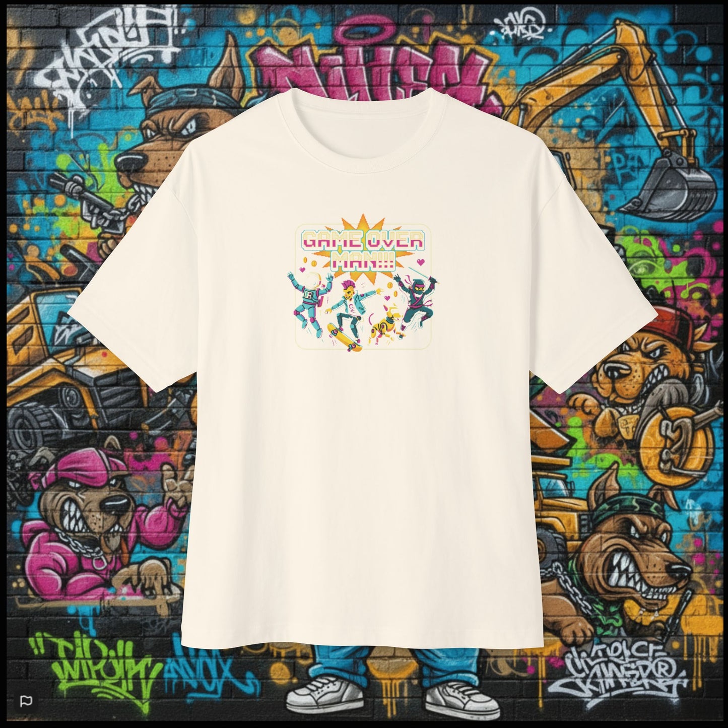 GAME OVER MAN!!! Unisex Oversized Boxy Tee