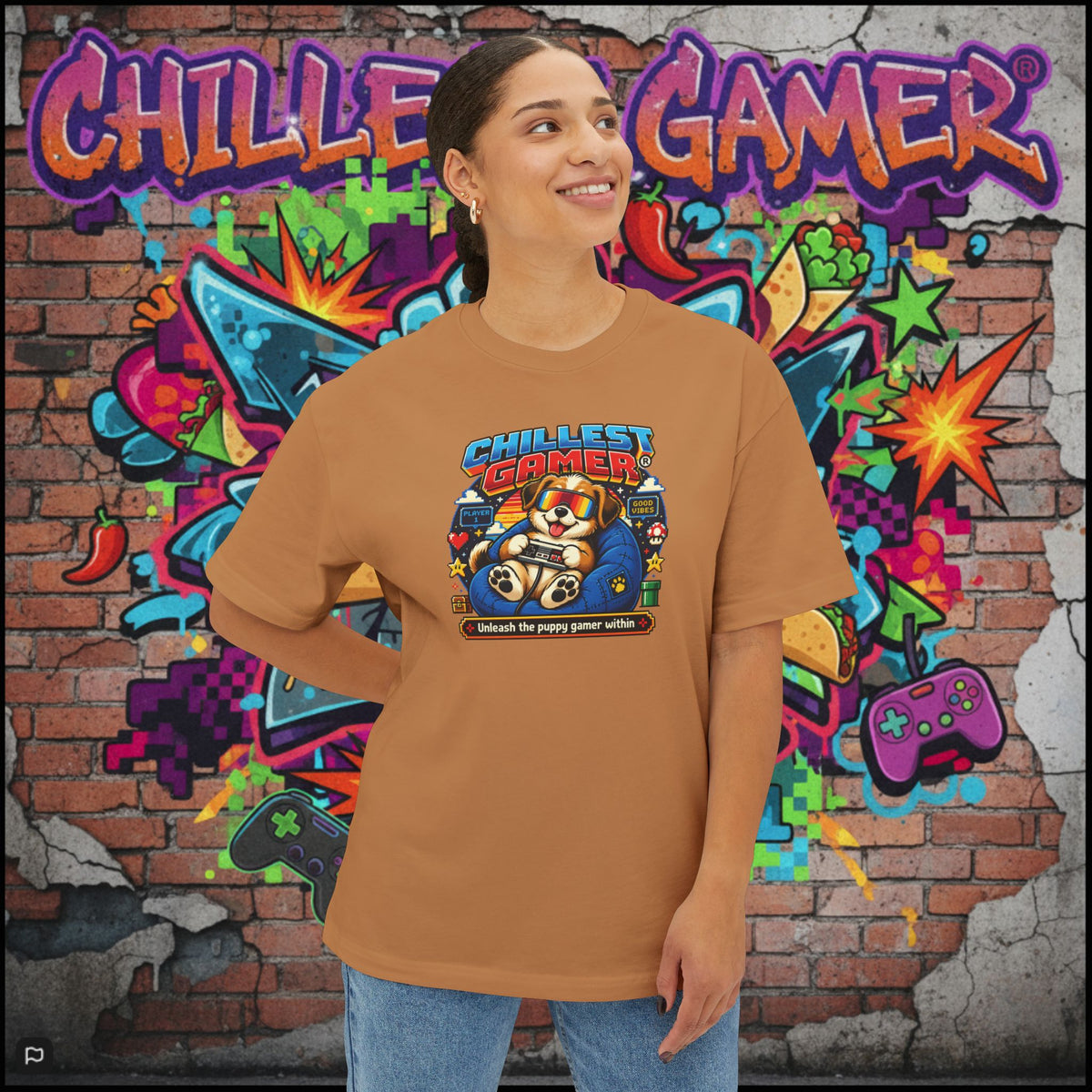 PUPPY GAMER. Unisex Oversized Boxy Tee