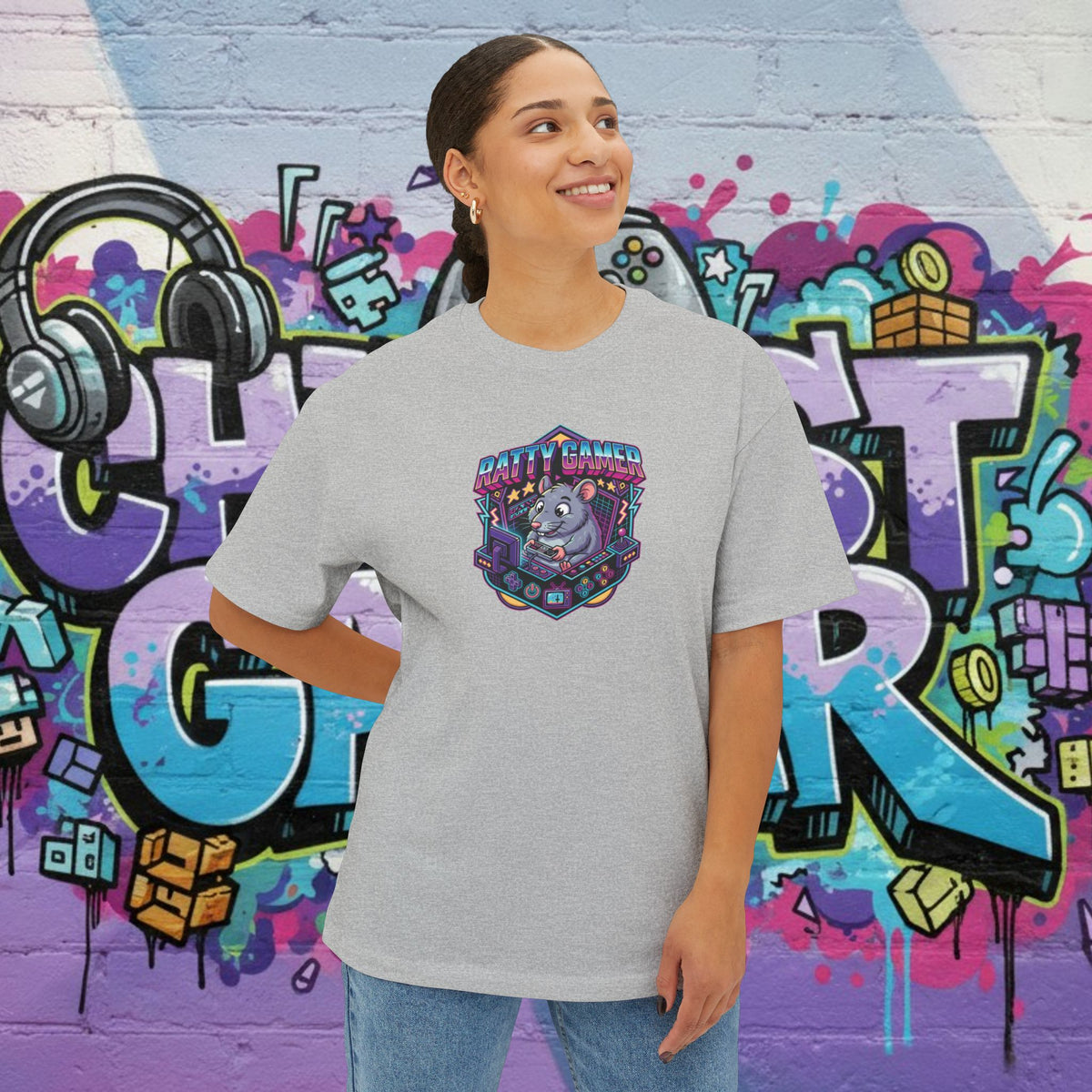 RATTY GAMER. Unisex Oversized Boxy Tee