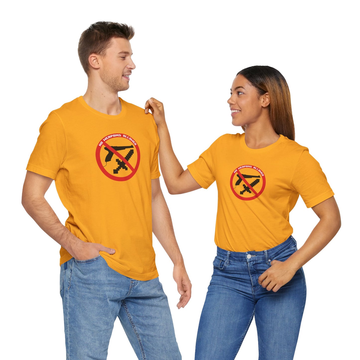 NO WEAPONS OUT LOUD. Unisex Jersey Short Sleeve Tee