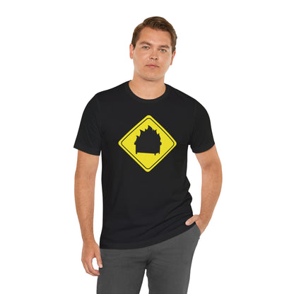 CAUTION DUMPSTER FIRE. Unisex Jersey Short Sleeve Tee