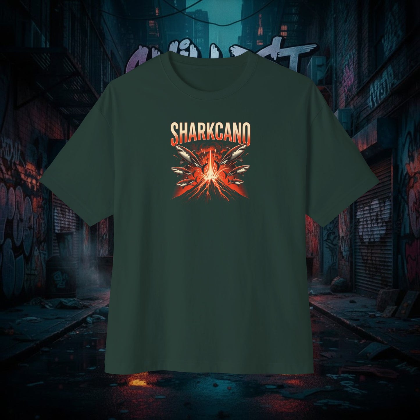 SHARKCANO V2. Unisex Oversized Boxy Tee