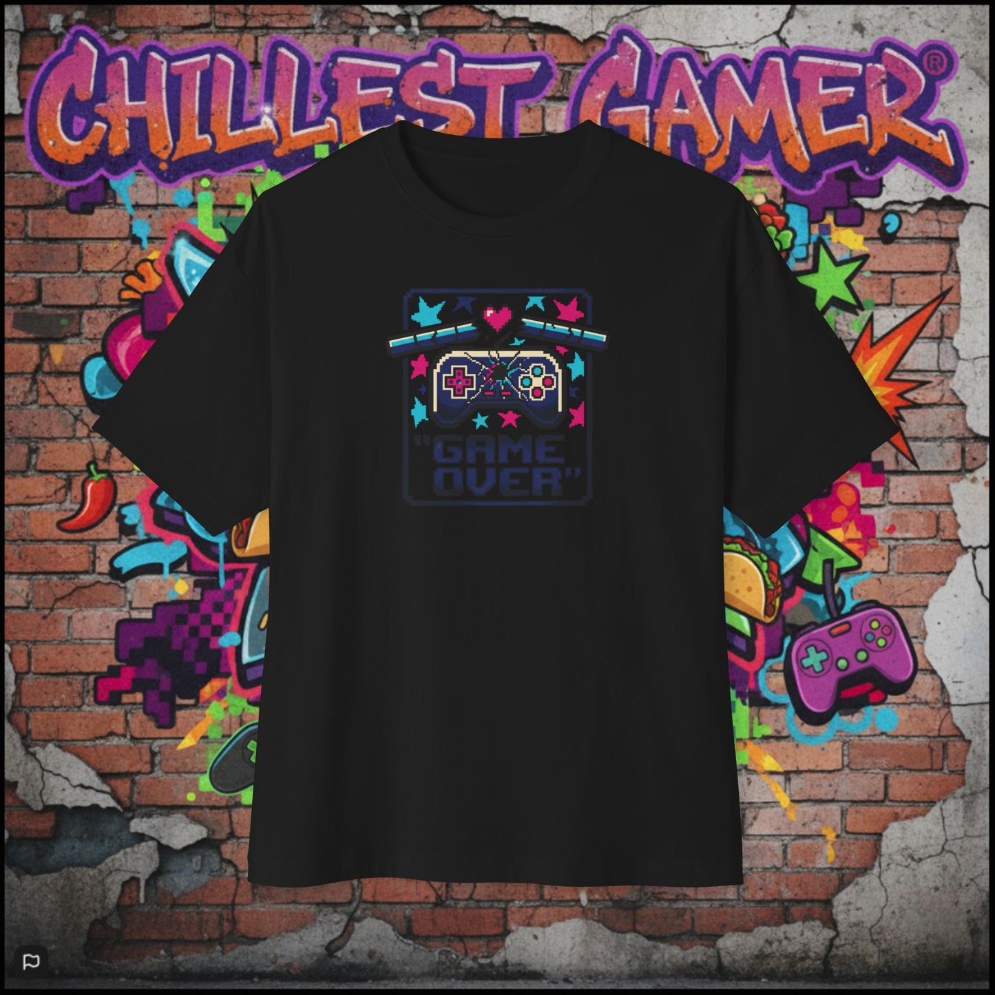 GAME OVER TEE. Unisex Oversized Boxy Tee