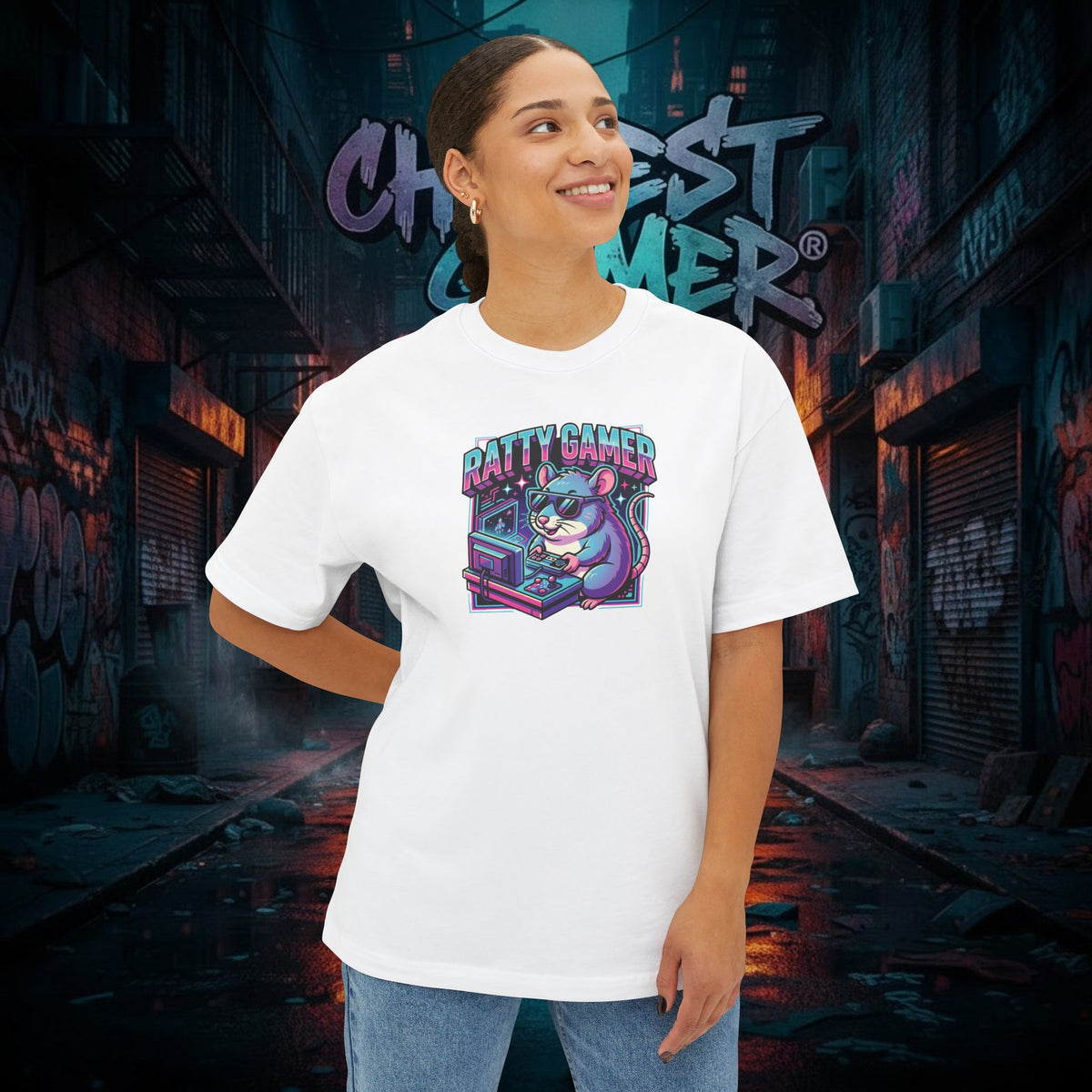 RATTY GAMER. Unisex Oversized Boxy Tee