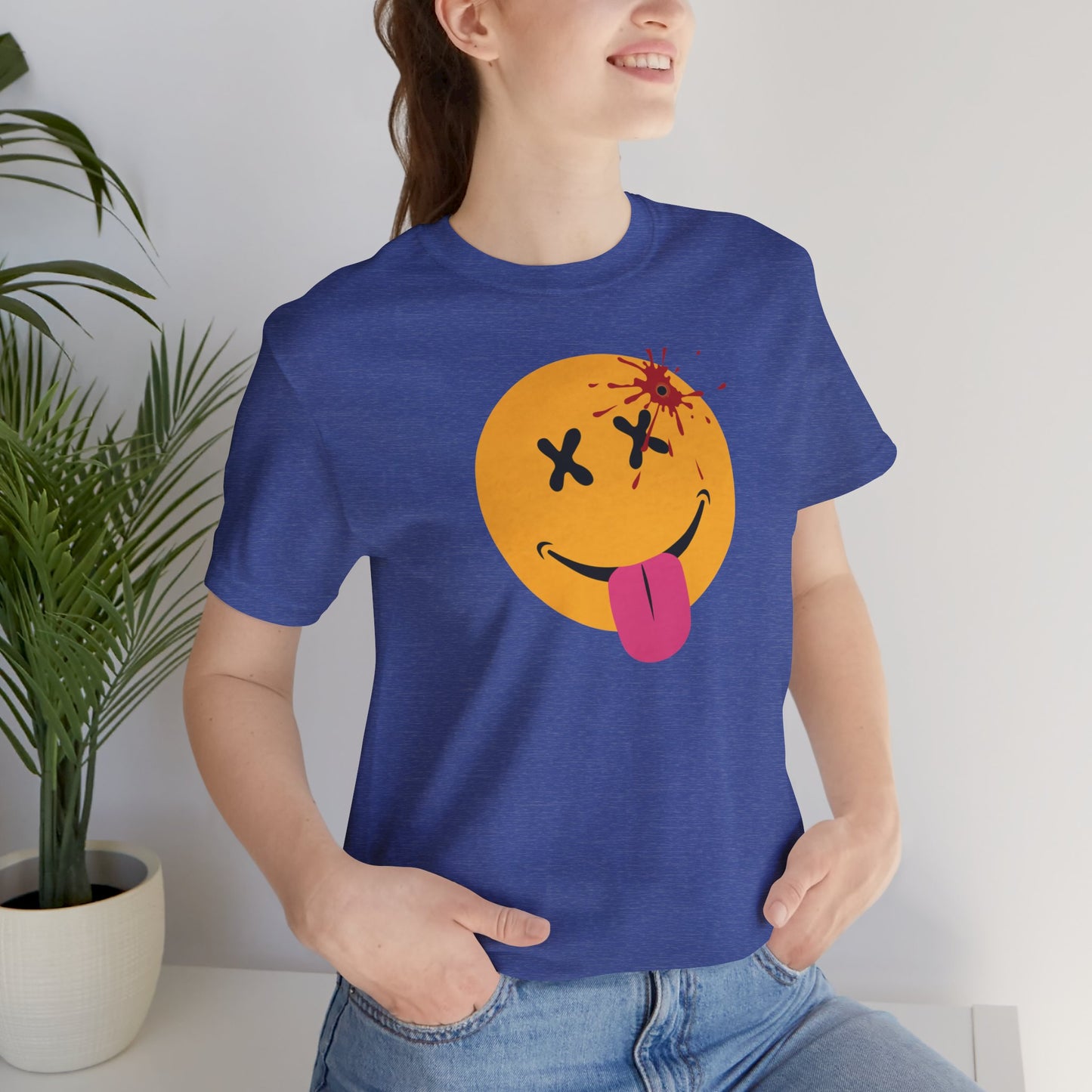 NOT SO HAPPY FACE. Unisex Jersey Short Sleeve Tee