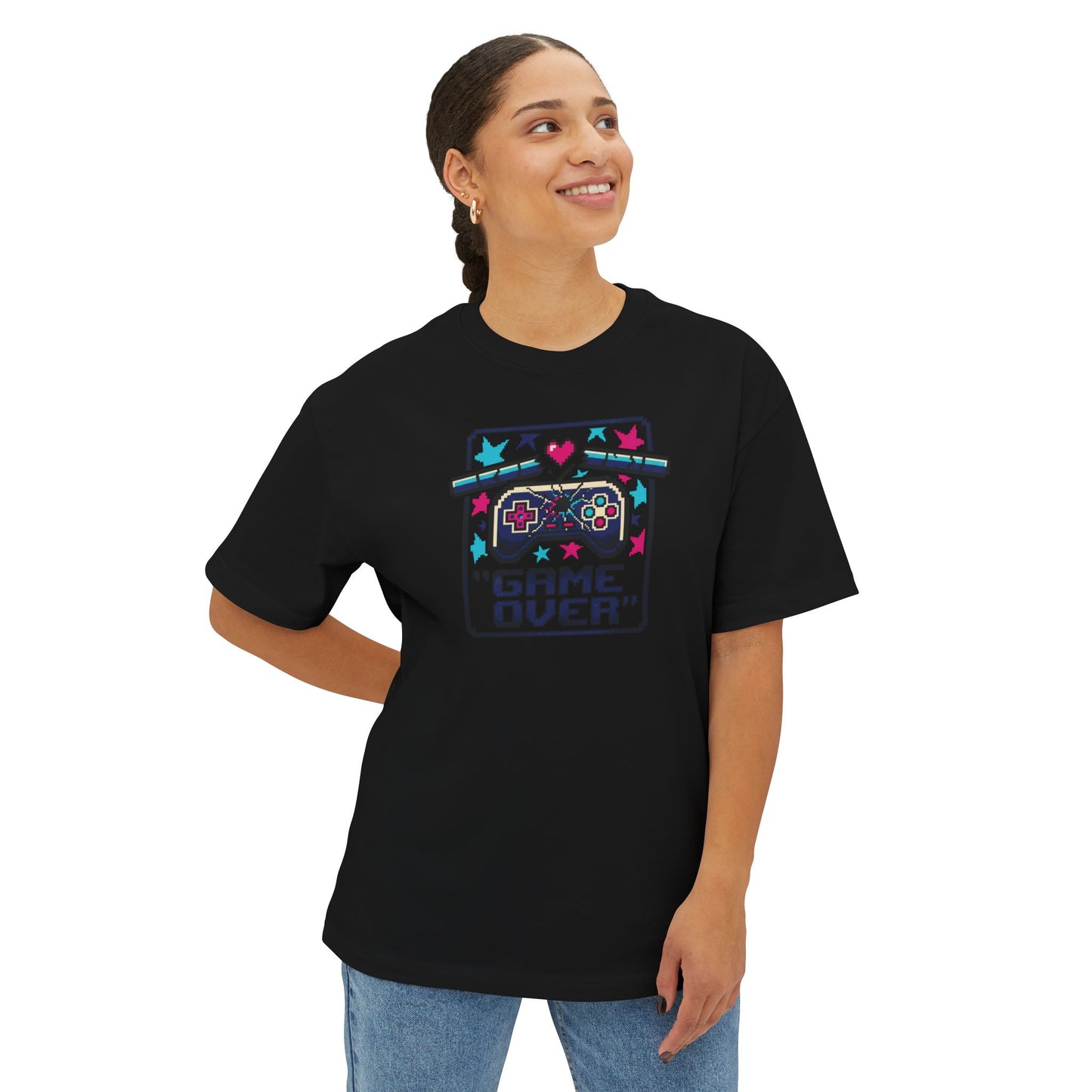 GAME OVER TEE. Unisex Oversized Boxy Tee