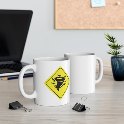 COW SHARK TORNADO. White Ceramic Mug, 11oz