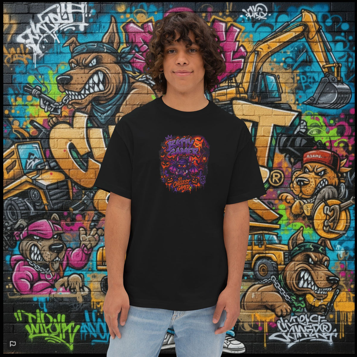 BATTY GAMER. Unisex Oversized Boxy Tee