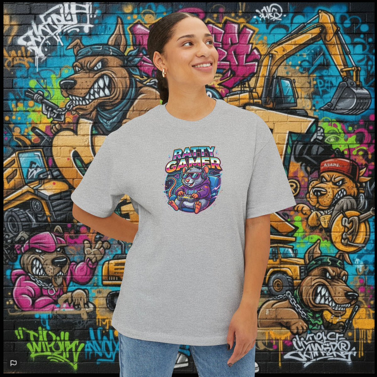 RATTY GAMER. Unisex Oversized Boxy Tee