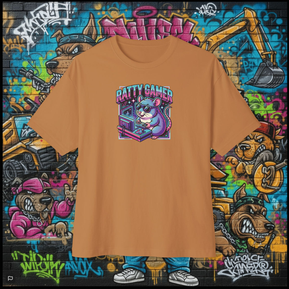RATTY GAMER. Unisex Oversized Boxy Tee