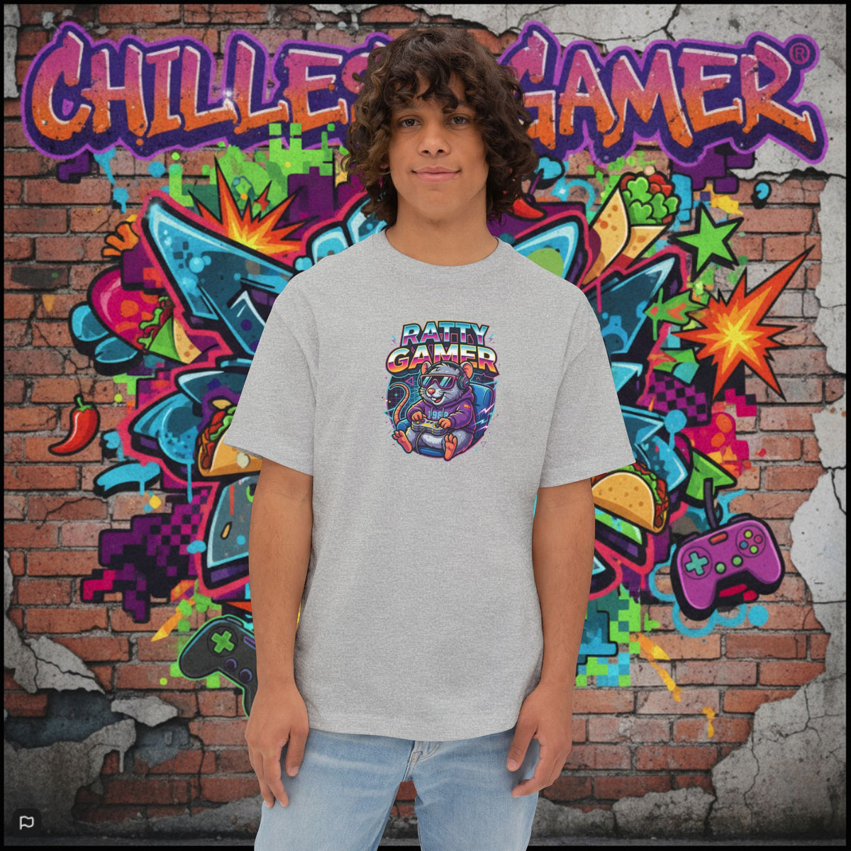 RATTY GAMER. Unisex Oversized Boxy Tee