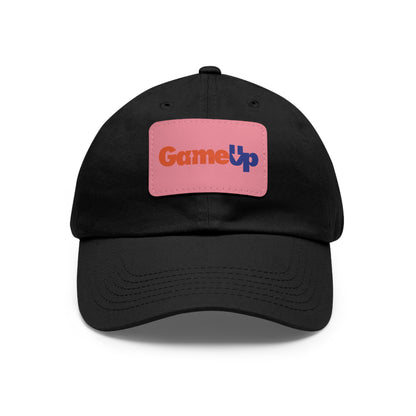 FED UP GAME UP. Dad Hat with Leather Patch (Rectangle)