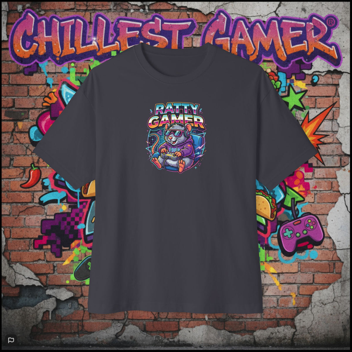 RATTY GAMER. Unisex Oversized Boxy Tee