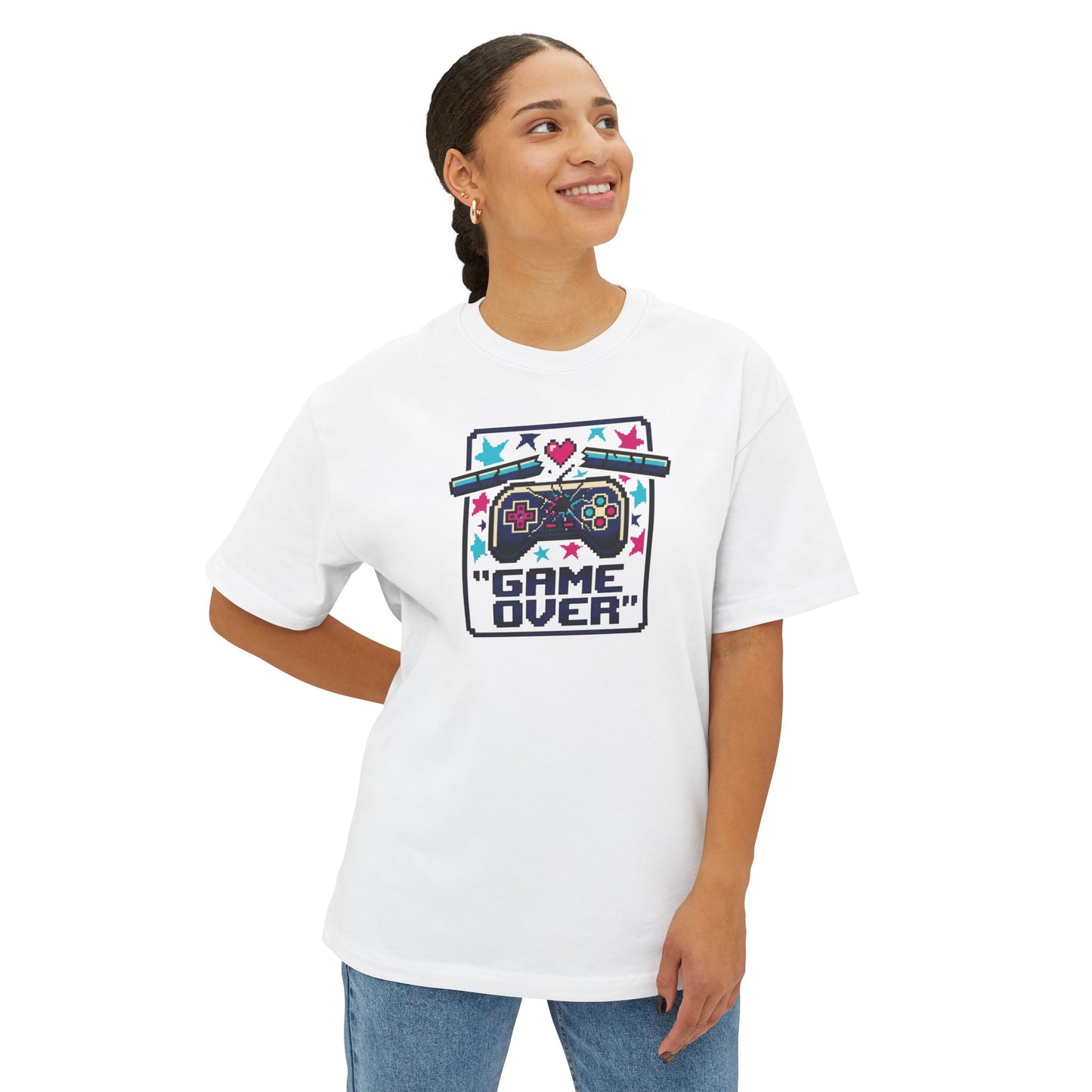 GAME OVER TEE. Unisex Oversized Boxy Tee
