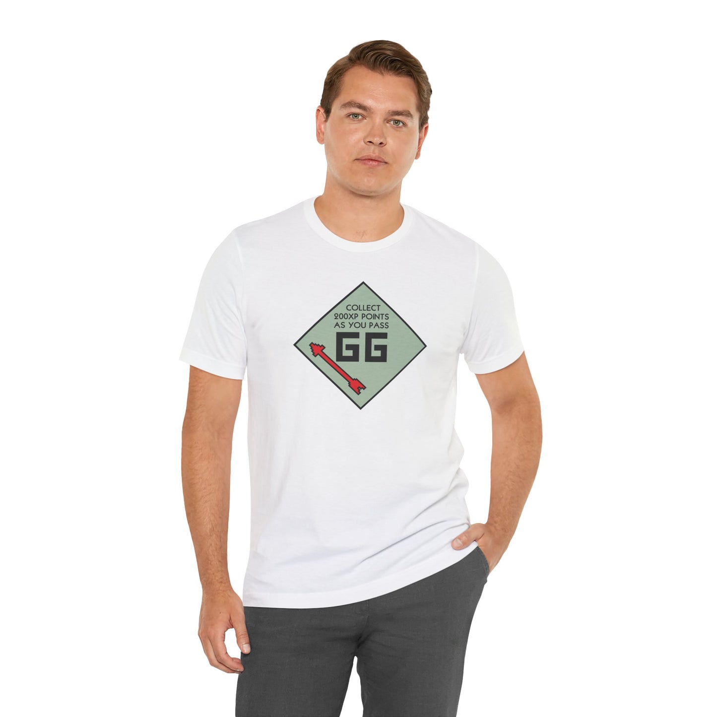 GG PASS GO COLLECT 200XP. Unisex Jersey Short Sleeve Tee