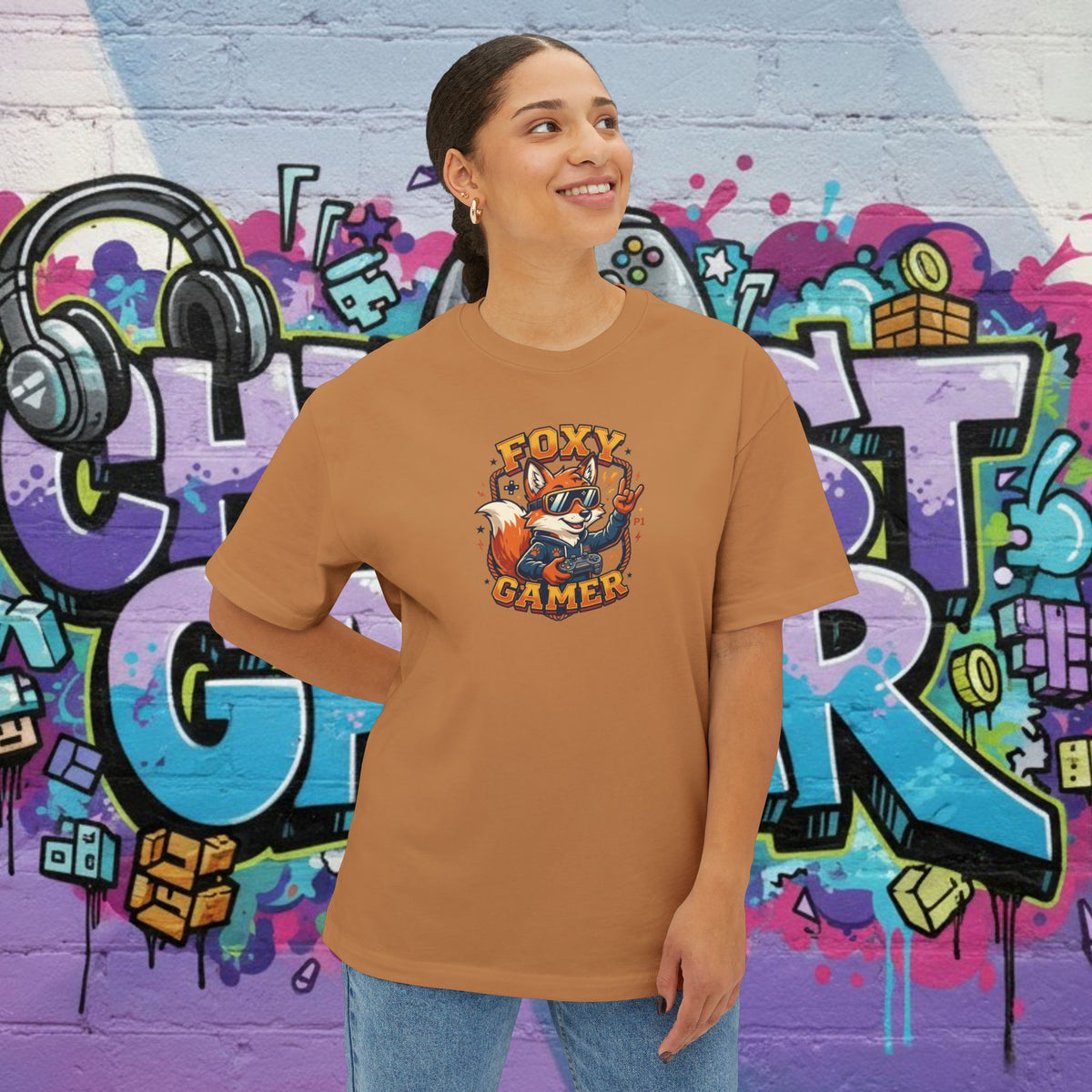 FOXY GAMER. Unisex Oversized Boxy Tee