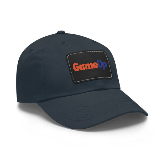 FED UP GAME UP. Dad Hat with Leather Patch (Rectangle)