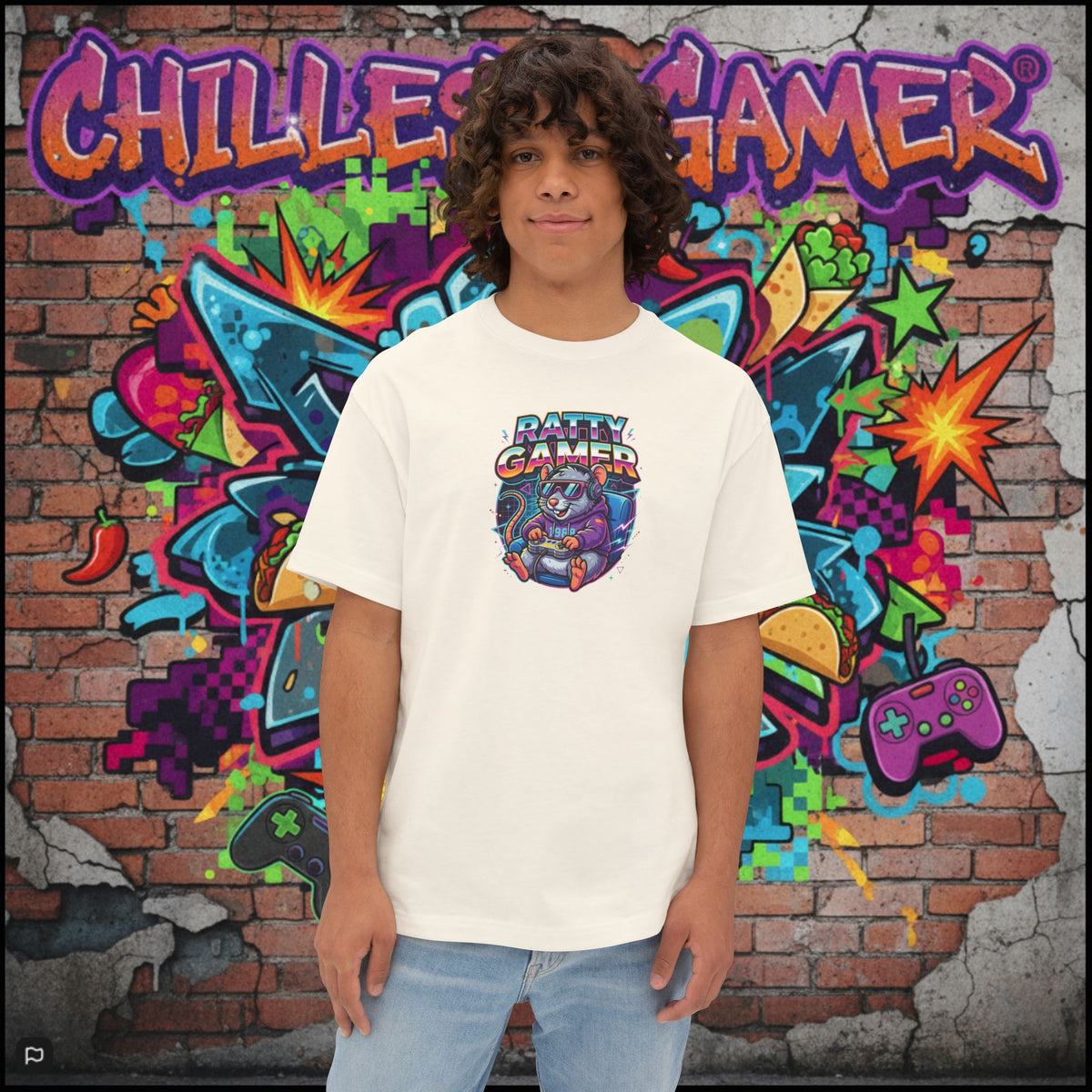 RATTY GAMER. Unisex Oversized Boxy Tee
