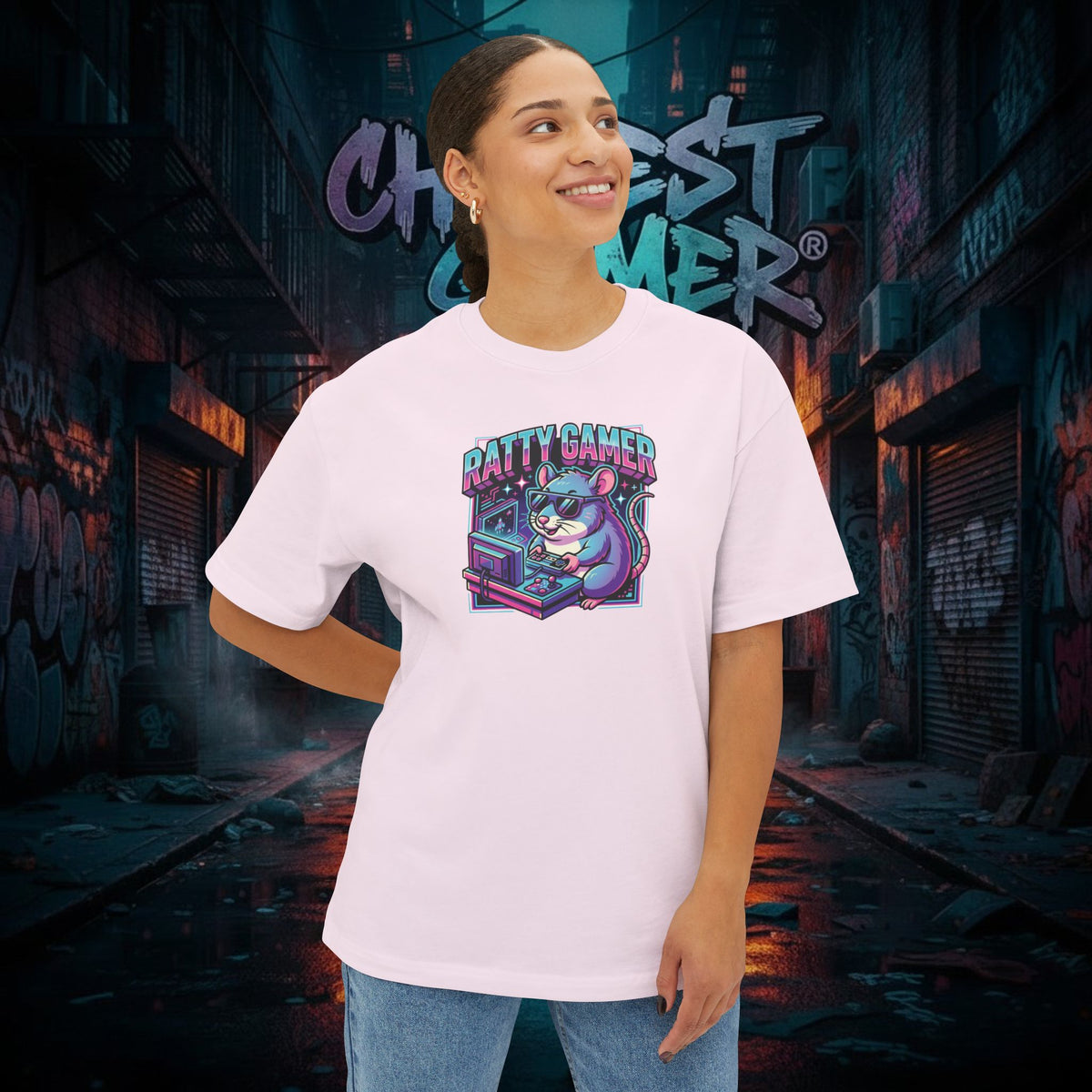 RATTY GAMER. Unisex Oversized Boxy Tee