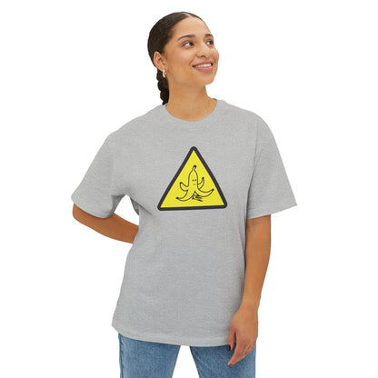 CAUTION BANANA PEEL. Unisex Oversized Boxy Tee