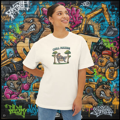CHILL MAXING. Unisex Oversized Boxy Tee