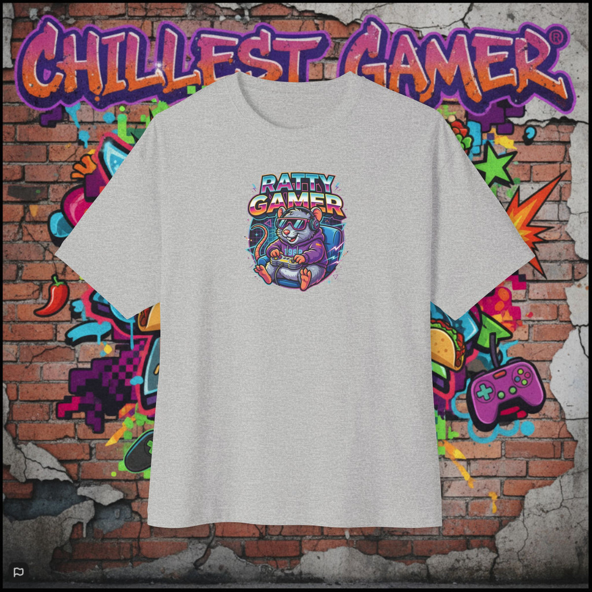 RATTY GAMER. Unisex Oversized Boxy Tee