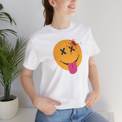 NOT SO HAPPY FACE. Unisex Jersey Short Sleeve Tee