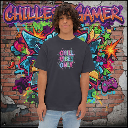 CHILL VIBES ONLY. Unisex Oversized Boxy Tee