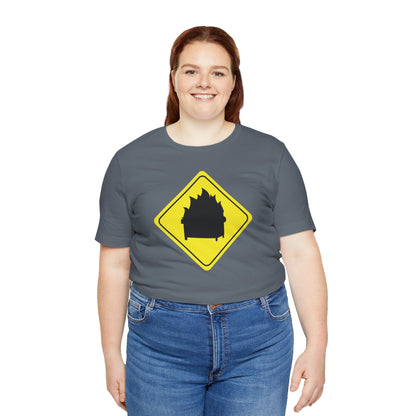 CAUTION DUMPSTER FIRE. Unisex Jersey Short Sleeve Tee