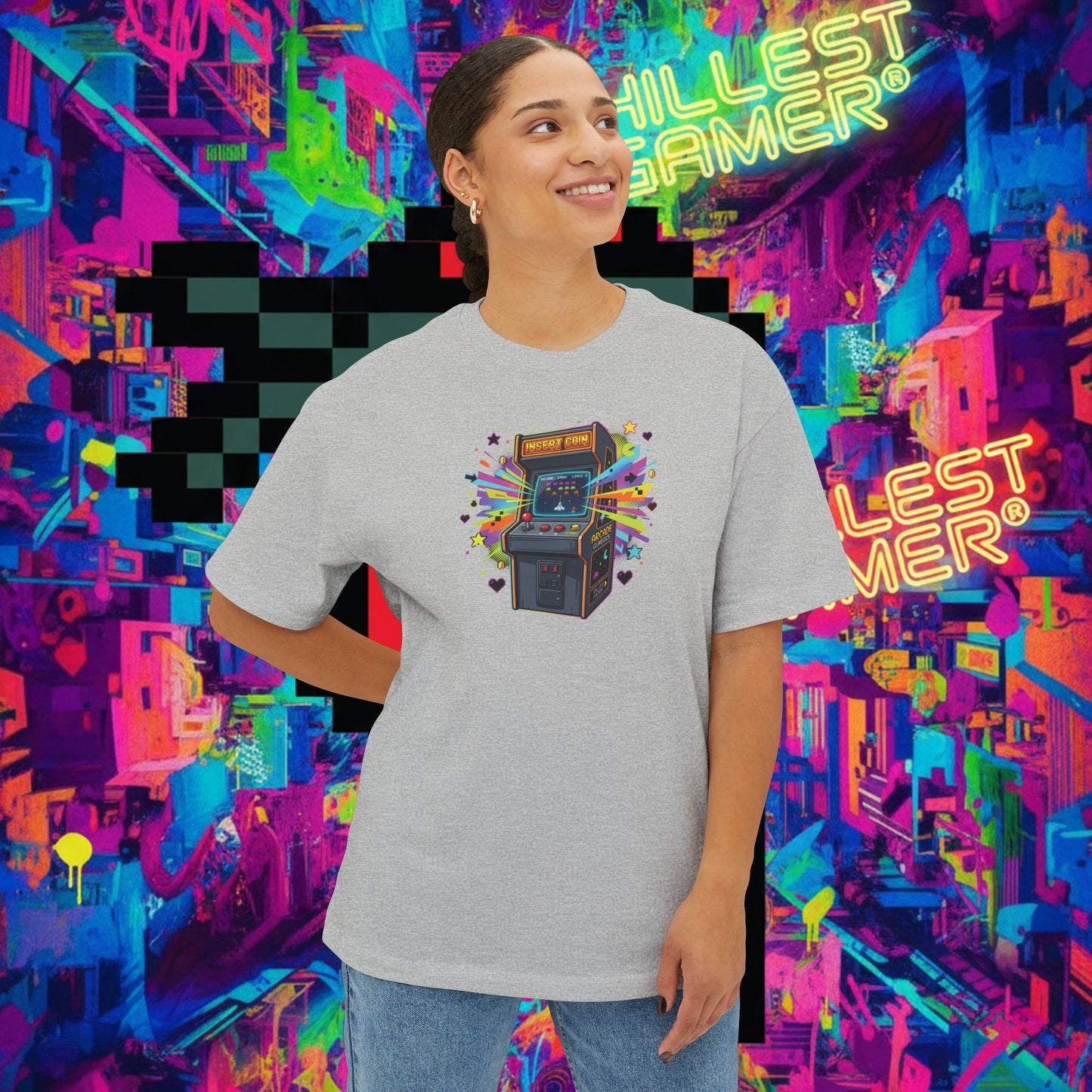 INSERT COIN. Unisex Oversized Boxy Tee