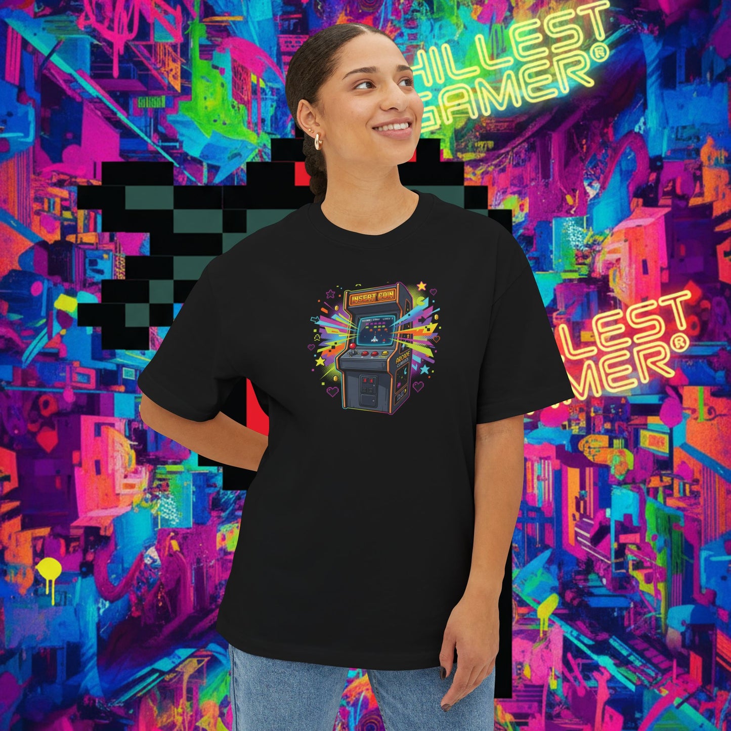 INSERT COIN. Unisex Oversized Boxy Tee
