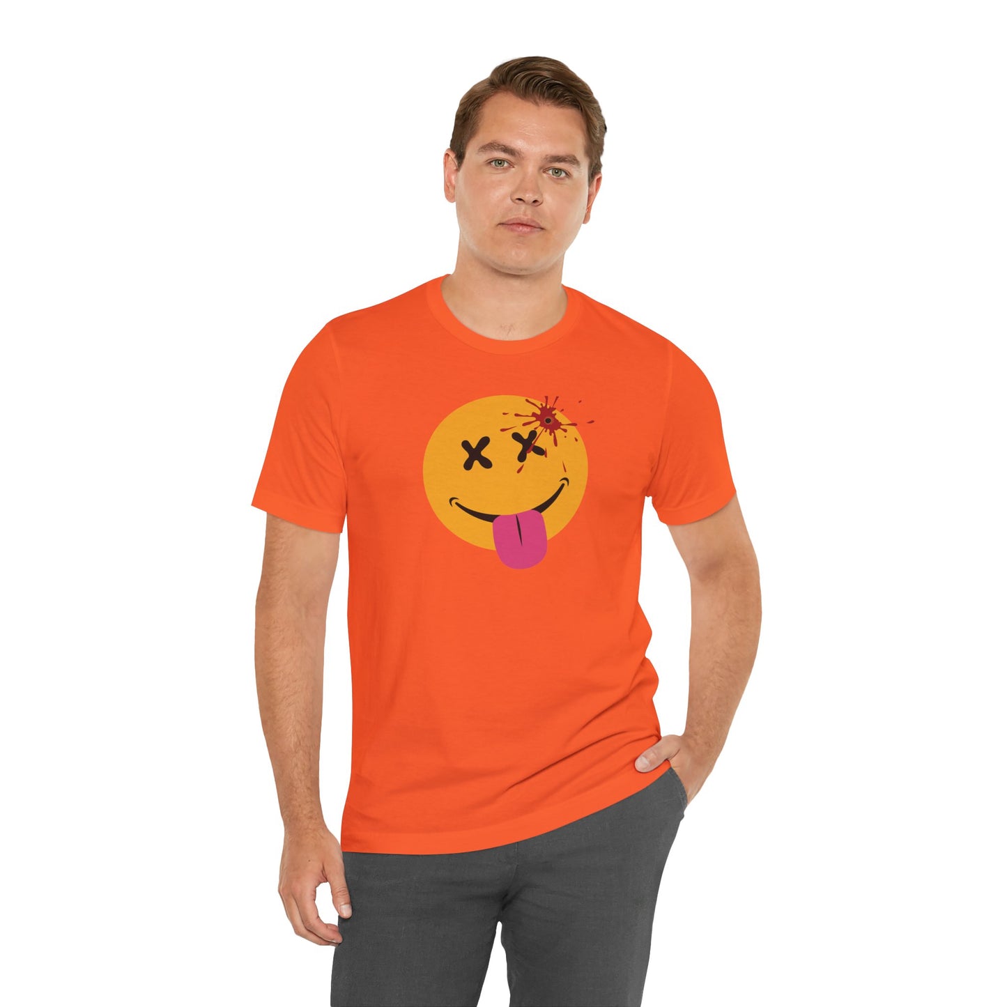 NOT SO HAPPY FACE. Unisex Jersey Short Sleeve Tee