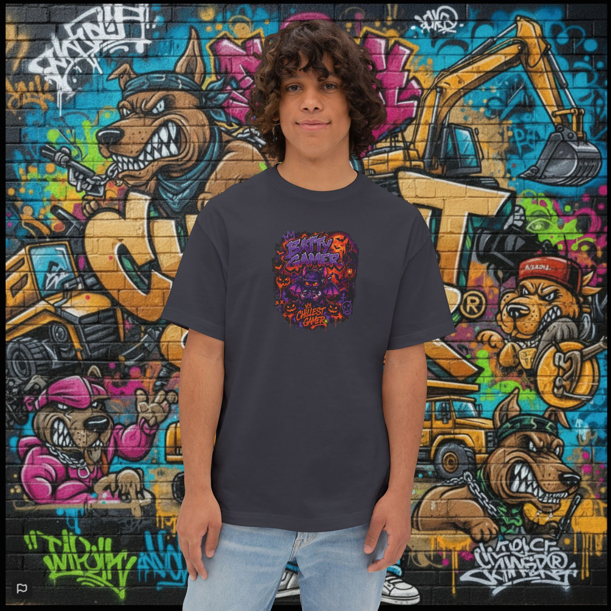 BATTY GAMER. Unisex Oversized Boxy Tee