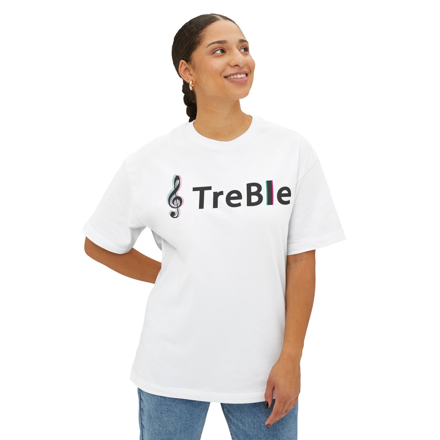 TREBLE TOCK. Unisex Oversized Boxy Tee