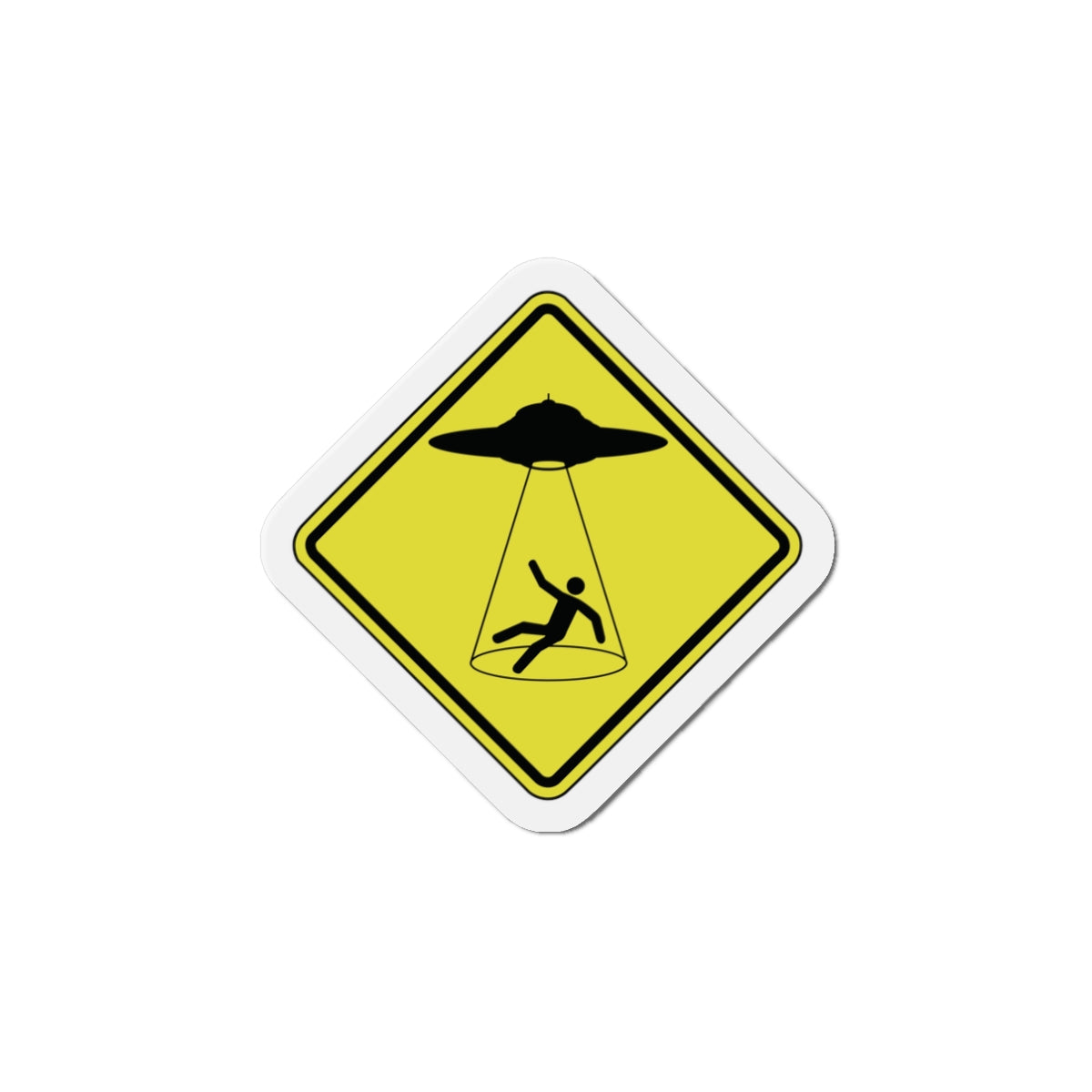 CAUTION UFO. Die-Cut Magnets