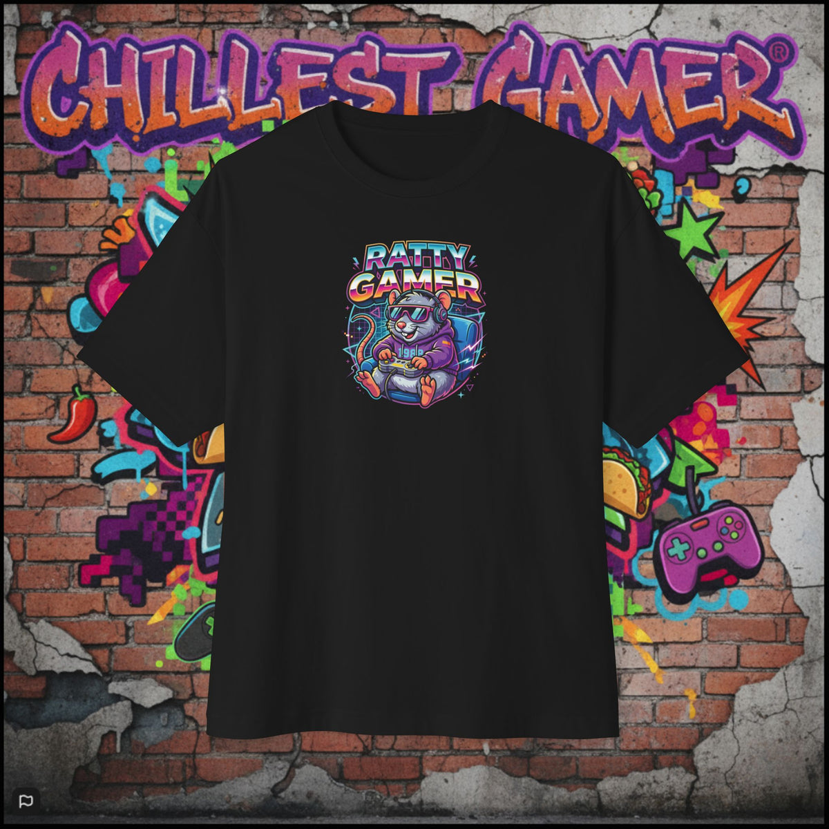 RATTY GAMER. Unisex Oversized Boxy Tee