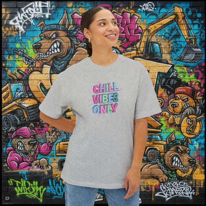 CHILL VIBES ONLY. Unisex Oversized Boxy Tee