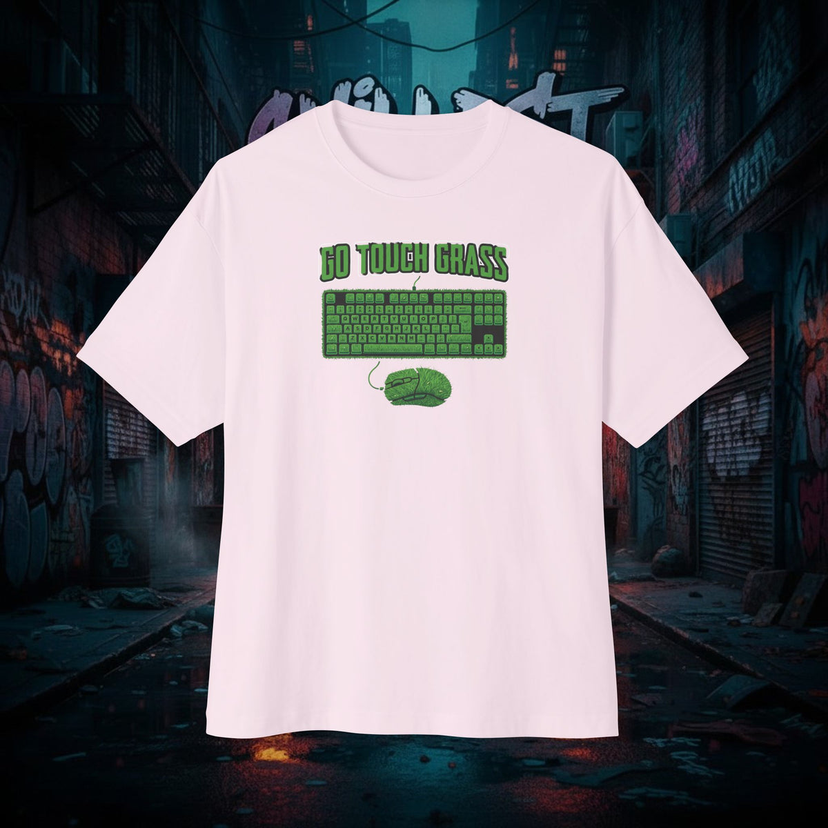 GO TOUCH GRASS. Unisex Oversized Boxy Tee