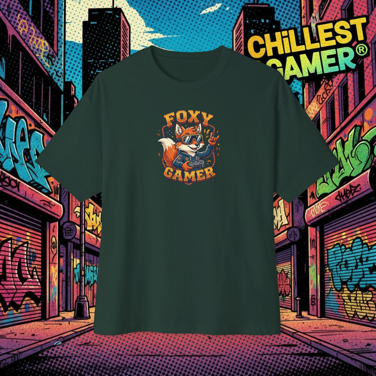 FOXY GAMER. Unisex Oversized Boxy Tee