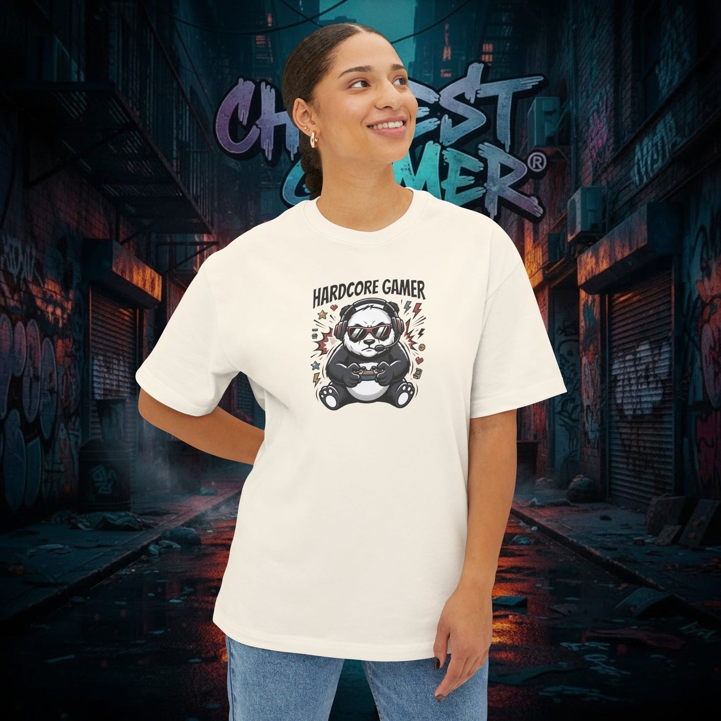 HARDCORE GAMER. Unisex Oversized Boxy Tee