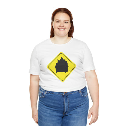 CAUTION DUMPSTER FIRE. Unisex Jersey Short Sleeve Tee