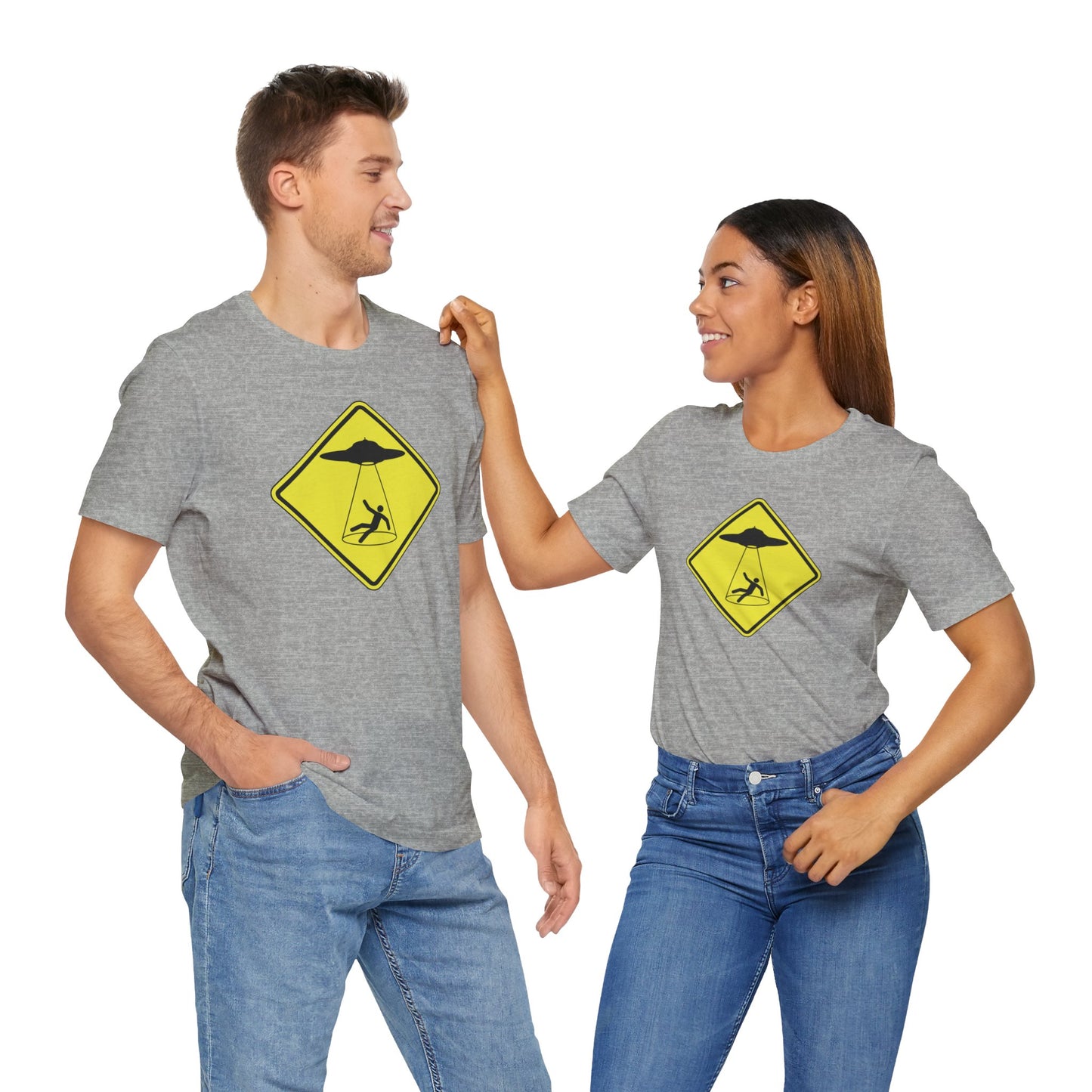 CAUTION UFO! Unisex Jersey Short Sleeve Tee